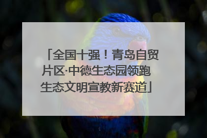 全国十强！青岛自贸片区·中德生态园领跑生态文明宣教新赛道