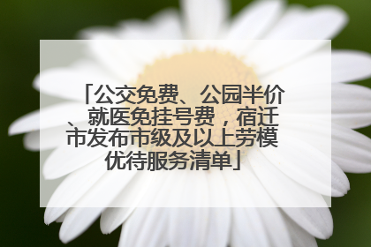 公交免费、公园半价、就医免挂号费，宿迁市发布市级及以上劳模优待服务清单