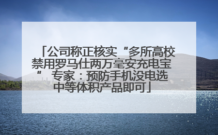 公司称正核实“多所高校禁用罗马仕两万毫安充电宝” 专家：预防手机没电选中等体积产品即可