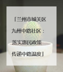 兰州市城关区九州中路社区：落实惠民政策 传递中路温度