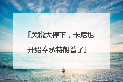 关税大棒下，卡尼也开始奉承特朗普了