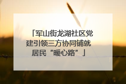 军山街龙湖社区党建引领三方协同铺就居民“暖心路”