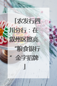 农发行四川分行：在叙州区擦亮“粮食银行”金字招牌