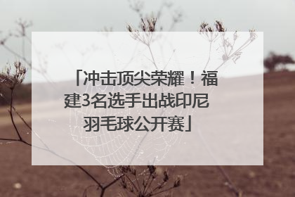 冲击顶尖荣耀！福建3名选手出战印尼羽毛球公开赛