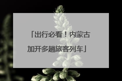 出行必看！内蒙古加开多趟旅客列车