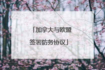 加拿大与欧盟签署防务协议