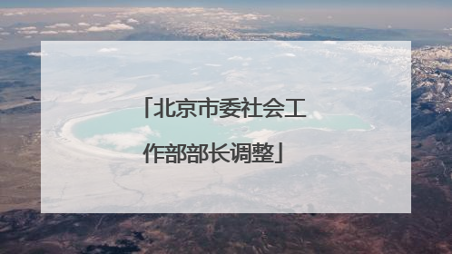 北京市委社会工作部部长调整