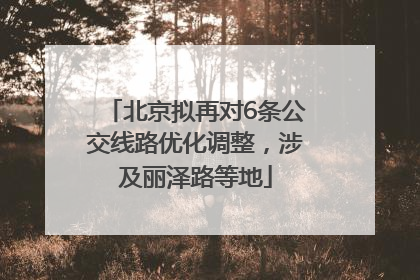 北京拟再对6条公交线路优化调整，涉及丽泽路等地