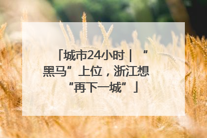 城市24小时｜“黑马”上位，浙江想“再下一城”