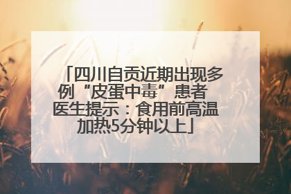 四川自贡近期出现多例“皮蛋中毒”患者 医生提示：食用前高温加热5分钟以上