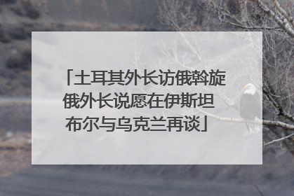 土耳其外长访俄斡旋 俄外长说愿在伊斯坦布尔与乌克兰再谈