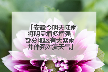 安徽今明天降雨将明显增多增强 部分地区有大暴雨并伴强对流天气