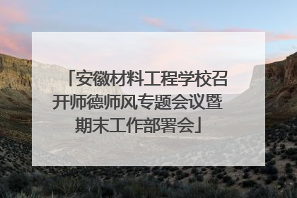 安徽材料工程学校召开师德师风专题会议暨期末工作部署会