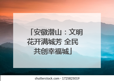 安徽潜山：文明花开满城芳 全民共创幸福城