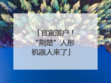 官宣落户！“荆楚”人形机器人来了