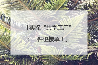 实探“共享工厂”：一件也接单！
