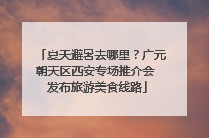夏天避暑去哪里？广元朝天区西安专场推介会 发布旅游美食线路