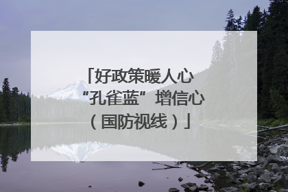 好政策暖人心 “孔雀蓝”增信心（国防视线）