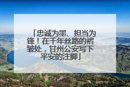 忠诚为墨、担当为锋！在千年丝路的褶皱处，甘州公安写下平安的注脚