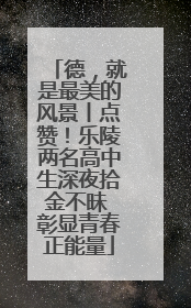 德，就是最美的风景丨点赞！乐陵两名高中生深夜拾金不昧 彰显青春正能量