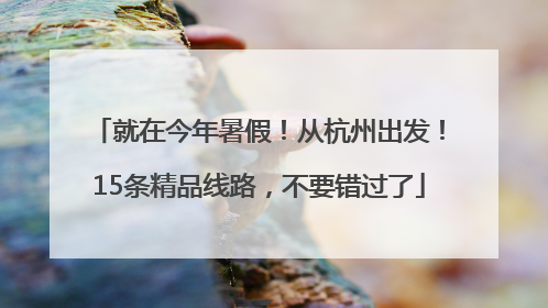 就在今年暑假！从杭州出发！15条精品线路，不要错过了