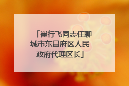 崔行飞同志任聊城市东昌府区人民政府代理区长