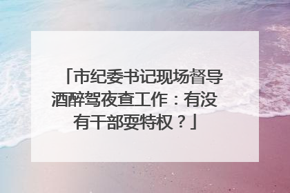 市纪委书记现场督导酒醉驾夜查工作：有没有干部耍特权？