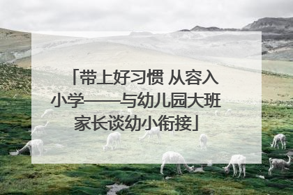 带上好习惯 从容入小学——与幼儿园大班家长谈幼小衔接