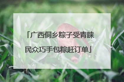 广西侗乡粽子受青睐 民众巧手包粽赶订单