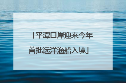 平潭口岸迎来今年首批远洋渔船入境