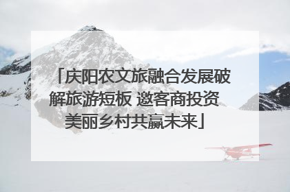 庆阳农文旅融合发展破解旅游短板 邀客商投资美丽乡村共赢未来
