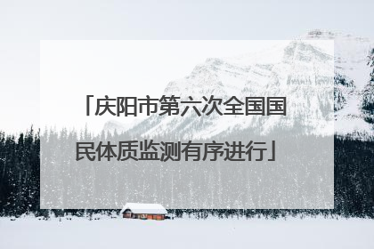 庆阳市第六次全国国民体质监测有序进行
