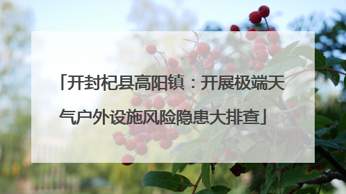开封杞县高阳镇：开展极端天气户外设施风险隐患大排查