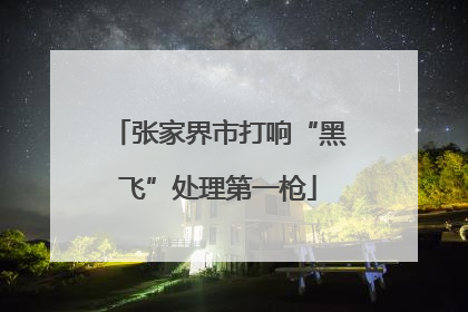 张家界市打响“黑飞”处理第一枪