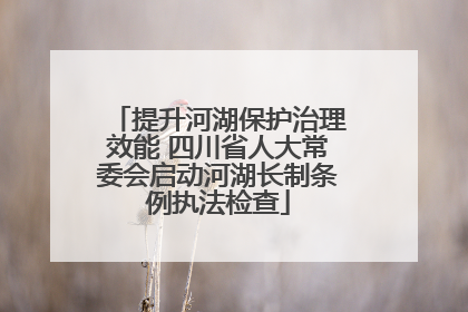 提升河湖保护治理效能 四川省人大常委会启动河湖长制条例执法检查