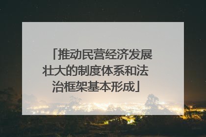 推动民营经济发展壮大的制度体系和法治框架基本形成