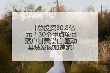 总投资30.8亿元！30个重点项目落户甘肃崇信 驱动县域发展加速跑