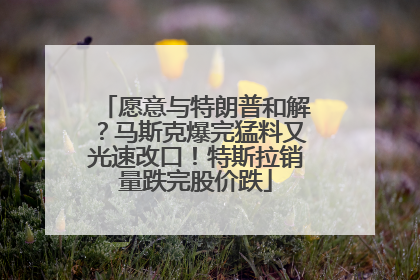 愿意与特朗普和解？马斯克爆完猛料又光速改口！特斯拉销量跌完股价跌