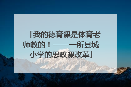 我的德育课是体育老师教的！——一所县城小学的思政课改革