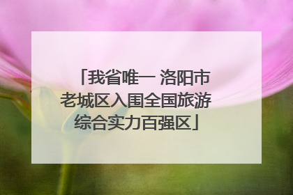 我省唯一 洛阳市老城区入围全国旅游综合实力百强区