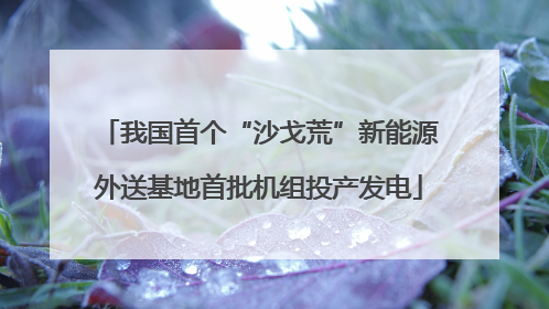 我国首个“沙戈荒”新能源外送基地首批机组投产发电