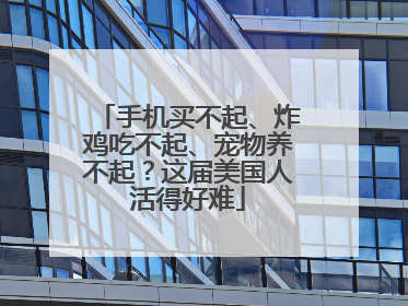 手机买不起、炸鸡吃不起、宠物养不起？这届美国人活得好难