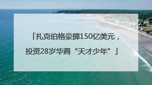 扎克伯格豪掷150亿美元，投资28岁华裔“天才少年”