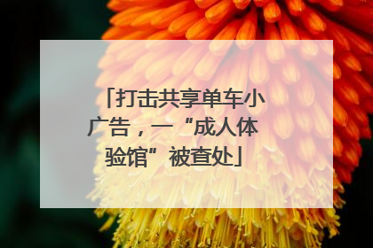 打击共享单车小广告，一“成人体验馆”被查处