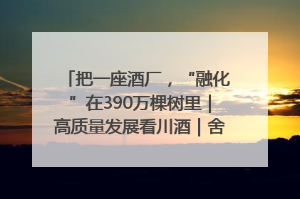 把一座酒厂，“融化”在390万棵树里｜高质量发展看川酒｜舍得酒｜舍得酒业｜舍得老酒｜沱牌酒