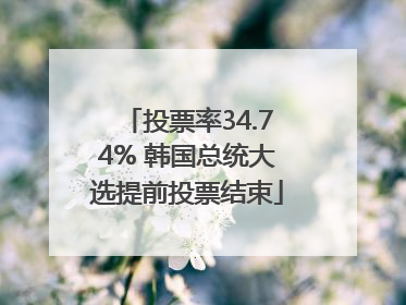 投票率34.74% 韩国总统大选提前投票结束