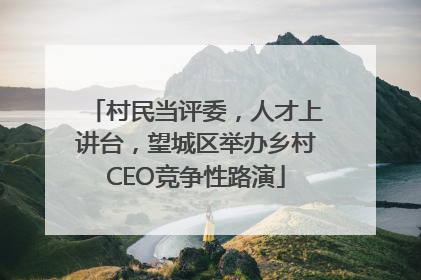 村民当评委，人才上讲台，望城区举办乡村CEO竞争性路演