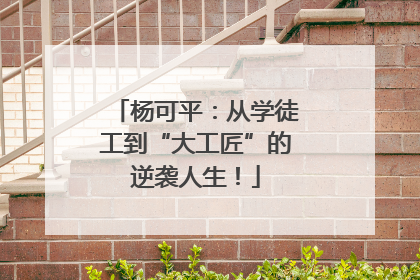 杨可平：从学徒工到“大工匠”的逆袭人生！