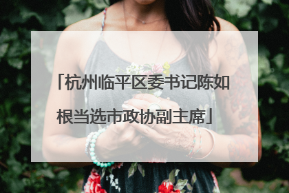 杭州临平区委书记陈如根当选市政协副主席