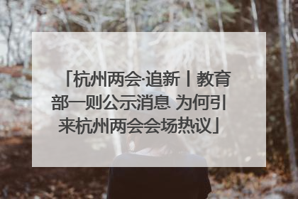杭州两会·追新丨教育部一则公示消息 为何引来杭州两会会场热议